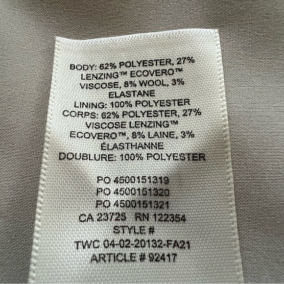 Aritzia Wilfred Desire Wool Blend Twill Suit Vest Button Preppy Academia SZ 4 - Picture 14 of 16